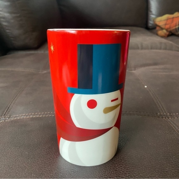 2012 Starbucks Winking Snowman Christmas Holiday 16 oz Coffee Cocoa Tea Mug Cup - Picture 2 of 6